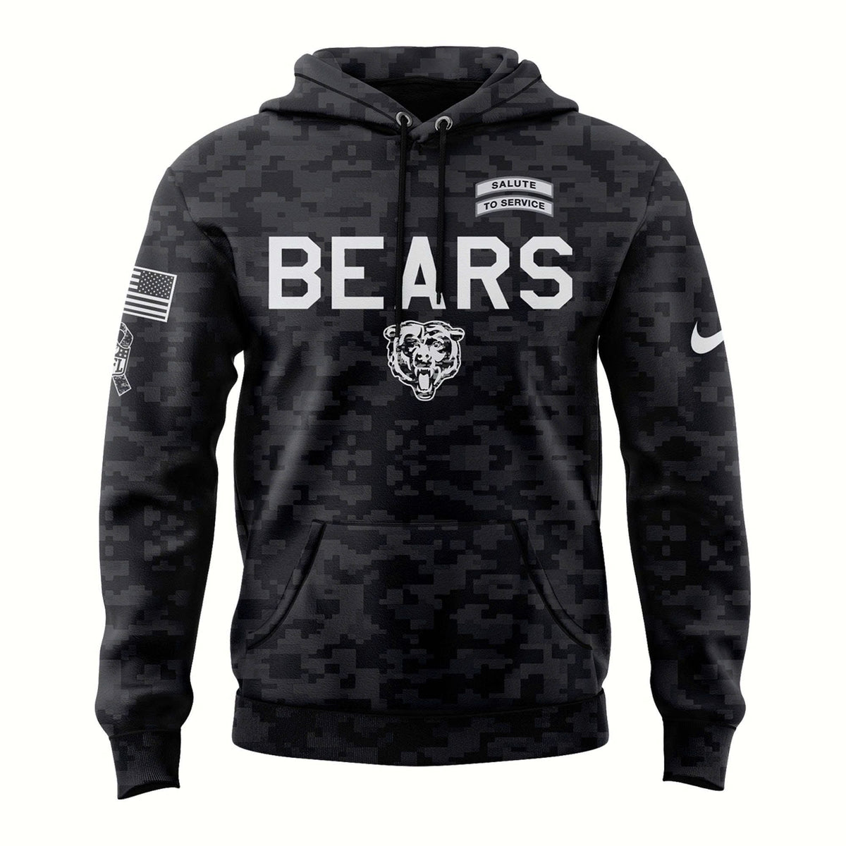 Unisex Chicago Bears 2026 Salute to Service Camo Hoodie