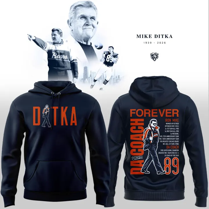01.16. Coach Mike Ditka Chicago Bears - Paying Tribute to Da Coach Hoodie